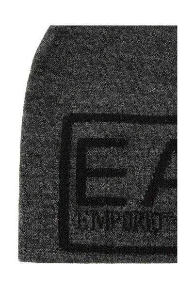 Emporio Armani EA7 Hoeden Beanies Gray 5 Emporio Armani EA7 Hoeden Beanies Gray - Afbeelding 4