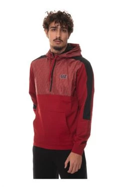 Emporio Armani EA7 Hoodies & Sweatvesten Sweatshirt With Half Zip Red