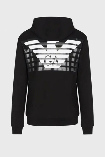 Emporio Armani EA7 Hoodies & Sweatvesten EA7 Sweatshirt With Hood And Eagle Logo 3lpm61 Black 4 Emporio Armani EA7 Hoodies & Sweatvesten EA7 Sweatshirt With Hood And Eagle Logo 3lpm61 Black - Afbeelding 2