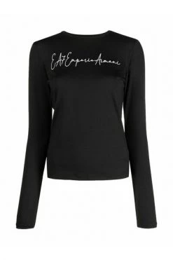 Emporio Armani EA7 T-shirts Long Sleeve Tops Black