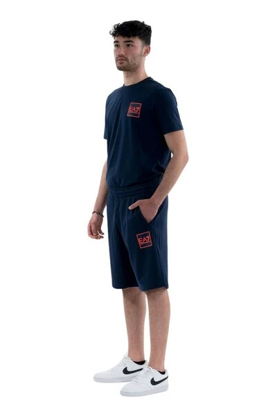 Emporio Armani EA7 Korte Broeken MAN JERSEY BERMUDA Blue 4 Emporio Armani EA7 Korte Broeken MAN JERSEY BERMUDA Blue - Afbeelding 2