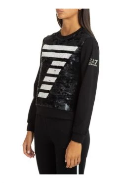 Emporio Armani EA7 Hoodies & Sweatvesten Women's Sweatshirt Black -Goedkope Emporio Armani EA7 winkel 2624a2d9702f90abeea25907b1fde74a