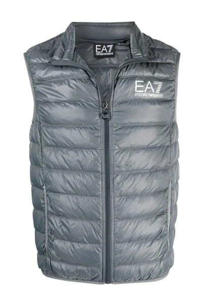 Emporio Armani EA7 Bodywarmers Vests Gray 3 Emporio Armani EA7 Bodywarmers Vests Gray