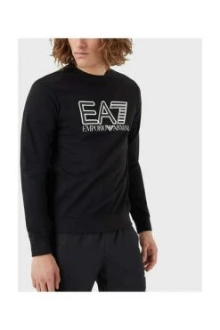 Emporio Armani EA7 Hoodies & Sweatvesten EA7 Large Textured Logo Sweatshirt Black -Goedkope Emporio Armani EA7 winkel 352c0599743a28841cafe1fb909d9f1c