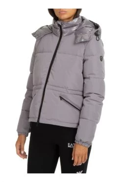 Emporio Armani EA7 Gewatteerde Jassen Women's Outerwear Down Jacket Blouson Hood Purple