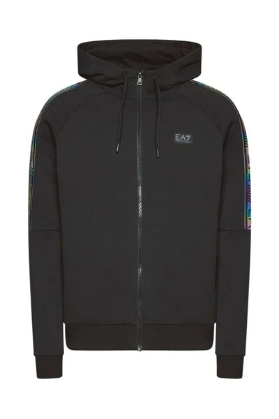 Emporio Armani EA7 Hoodies & Sweatvesten Zip-throughs Black 3 Emporio Armani EA7 Hoodies & Sweatvesten Zip-throughs Black