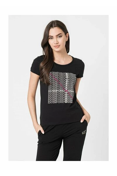 Emporio Armani EA7 T-shirts Logo Embroidered T -shirt Black 3 Emporio Armani EA7 T-shirts Logo Embroidered T -shirt Black