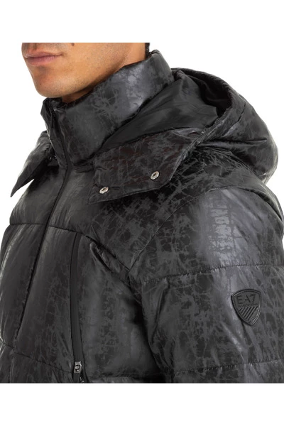 Emporio Armani EA7 Gewatteerde Jassen Men's Outerwear Down Jacket Blouson Hood Black 4 Emporio Armani EA7 Gewatteerde Jassen Men's Outerwear Down Jacket Blouson Hood Black - Afbeelding 2