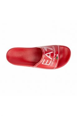 Emporio Armani EA7 Slippers Mules PVC Gros Logo Red