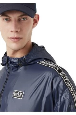 Emporio Armani EA7 Regenjassen Hood Bomber Blue