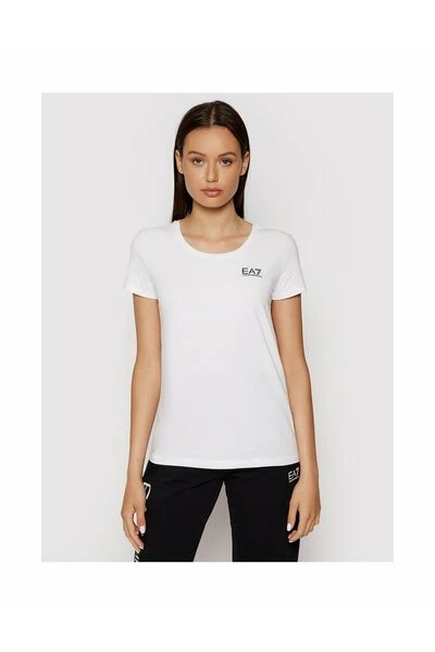 Emporio Armani EA7 T-shirts Stretch T -shirt At Low Logo White 6 Emporio Armani EA7 T-shirts Stretch T -shirt At Low Logo White - Afbeelding 4