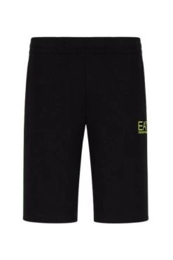 Emporio Armani EA7 Korte Broeken Bormuda Shorts In Pure Cotton Black