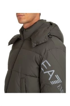 Emporio Armani EA7 Gewatteerde Jassen Men's Outerwear Down Jacket Blouson Hood Gray -Goedkope Emporio Armani EA7 winkel a13eff757747340a3a23666fea602c92