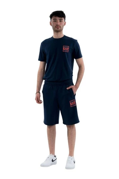 Emporio Armani EA7 Korte Broeken MAN JERSEY BERMUDA Blue 3 Emporio Armani EA7 Korte Broeken MAN JERSEY BERMUDA Blue