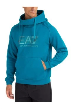 Emporio Armani EA7 Hoodies & Sweatvesten Men's Hoodie Sweatshirt Sweat Blue -Goedkope Emporio Armani EA7 winkel bd5e16a562d9d015680e760bf30606ce