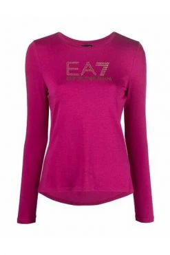 Emporio Armani EA7 T-shirts Long Sleeve Tops Pink