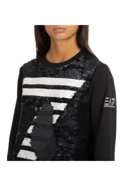 Emporio Armani EA7 Hoodies & Sweatvesten Women's Sweatshirt Black -Goedkope Emporio Armani EA7 winkel c651468315bd91d6d08b5dbfb914f84b