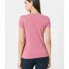 Emporio Armani EA7 T-shirts Logo Embroidered T -shirt Pink