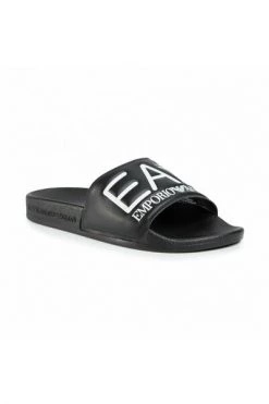 Emporio Armani EA7 Slippers Sliders Black -Goedkope Emporio Armani EA7 winkel cc63630eb0cdf9982cfd11b0cc835031