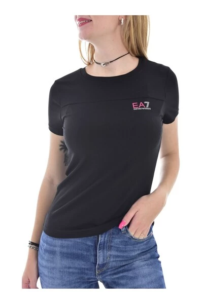 Emporio Armani EA7 T-shirts Logo Stretch T -shirt Black 4 Emporio Armani EA7 T-shirts Logo Stretch T -shirt Black - Afbeelding 2