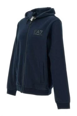Emporio Armani EA7 Hoodies & Sweatvesten Zip-throughs Blue -Goedkope Emporio Armani EA7 winkel cd2350a68a9042cc0f100a5fa36a6220