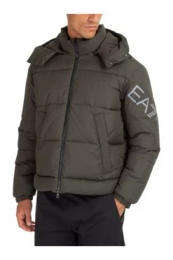 Emporio Armani EA7 Gewatteerde Jassen Men's Outerwear Down Jacket Blouson Hood Gray -Goedkope Emporio Armani EA7 winkel cf91fded68804fda7a2f4e1508100200