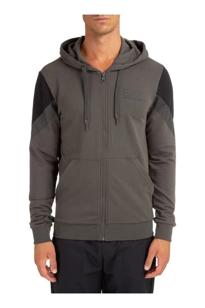Emporio Armani EA7 Hoodies & Sweatvesten Men's Hoodie Sweatshirt Sweat Gray 5 Emporio Armani EA7 Hoodies & Sweatvesten Men's Hoodie Sweatshirt Sweat Gray - Afbeelding 3