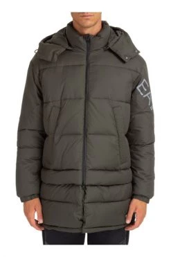 Emporio Armani EA7 Gewatteerde Jassen Men's Outerwear Down Jacket Blouson Hood Gray