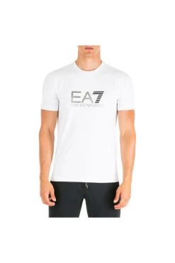 Emporio Armani EA7 Shirts Men Short Sleeve T-shirt Crew Neckline Jumper White