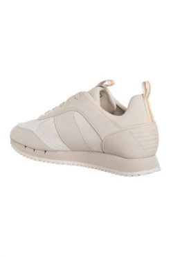 Emporio Armani EA7 Women Shoes Suede Trainers Sneakers Beige