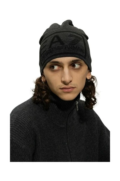 Emporio Armani EA7 Hoeden Beanies Gray 3 Emporio Armani EA7 Hoeden Beanies Gray - Afbeelding 2